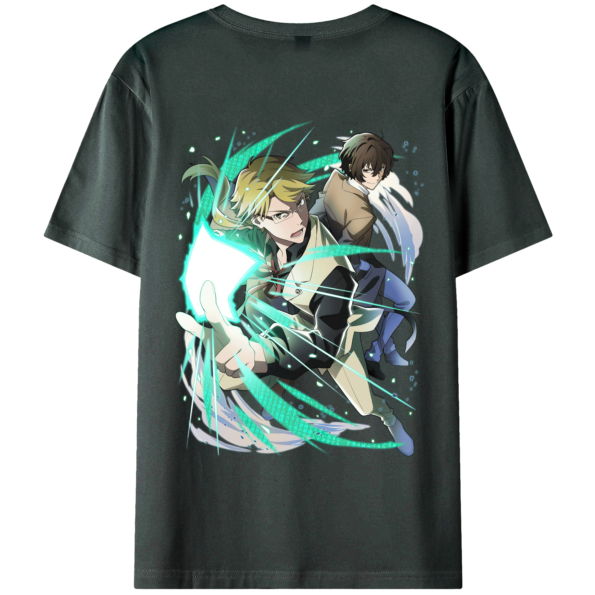 （画像用） 文豪ストレイドッグス Bungo Stray Dogs 綿100％ メンズ半袖Tシャツ（バックプリント） 通気性